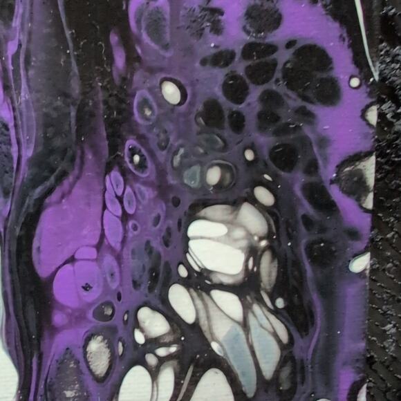 Abstract Purple and Black Canvas Art Painting 5"×7" Gothic Halloween - Picture 2 of 6